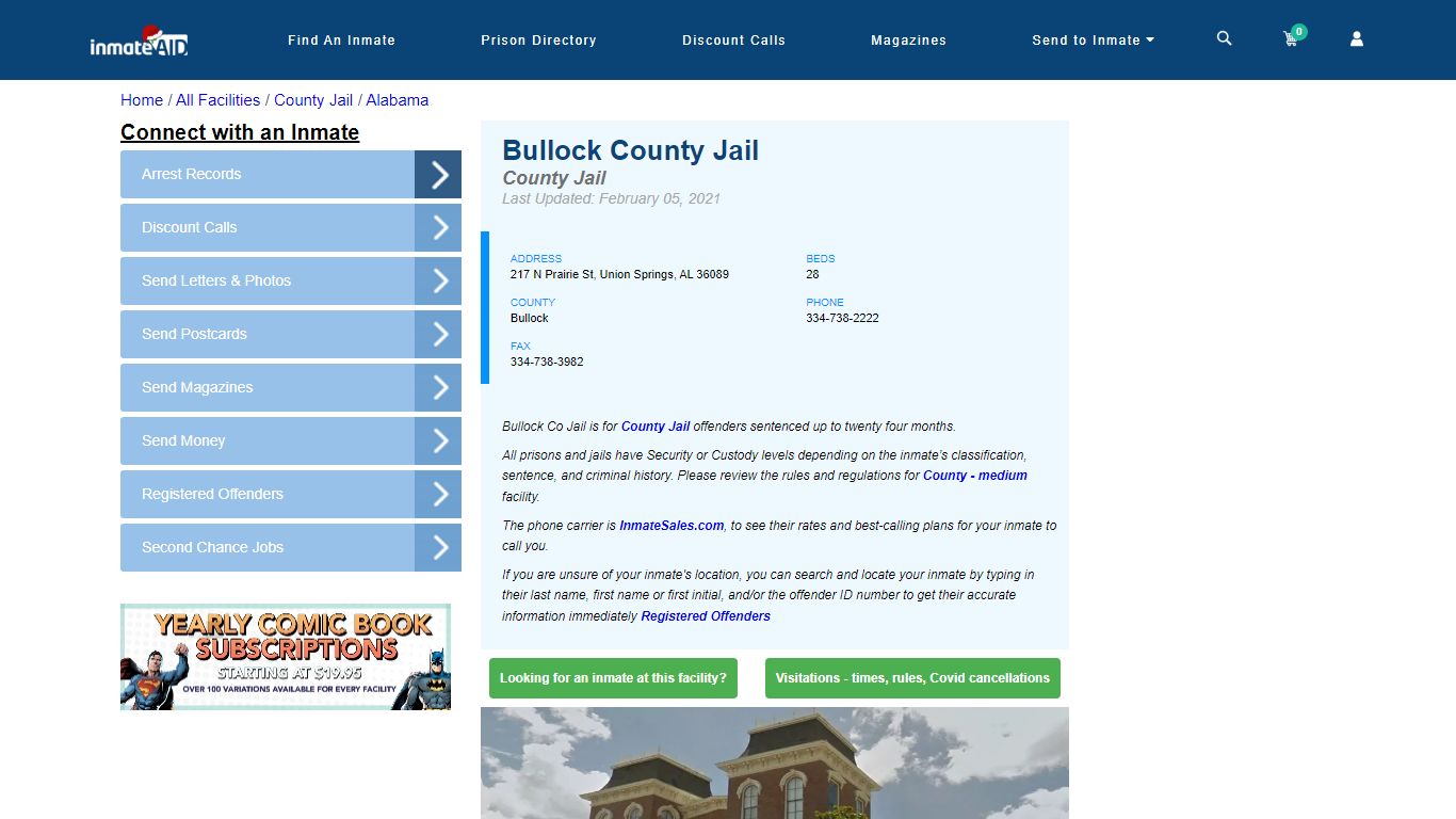 Bullock County Jail - Inmate Locator - Union Springs, AL